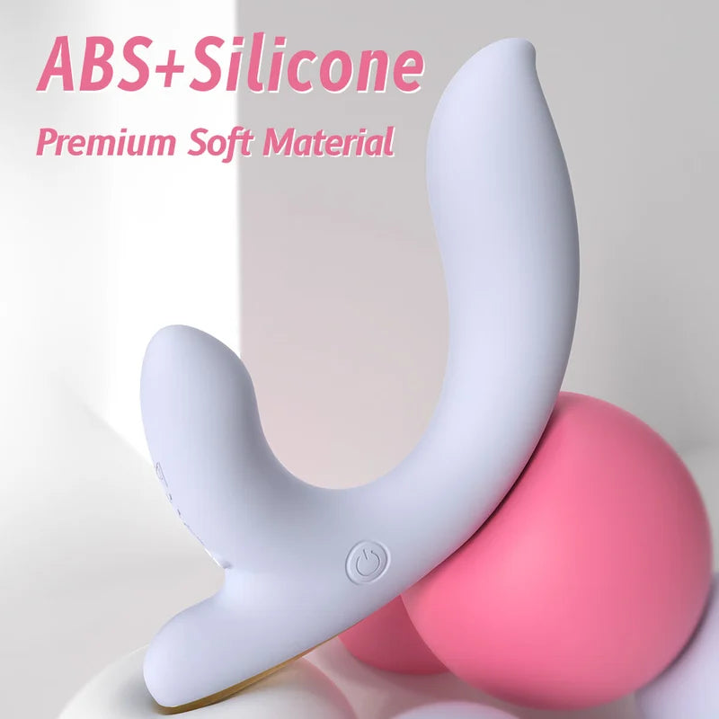 Soft purple Silk G-Spot Rabbit Vibrator with dual-layer silicone body showcasing the targeted clitoral and internal motor pleasure points.