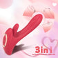 Siren rabbit vibrator in Crimson Rose featuring internal thumping and external licking by Fizzglow