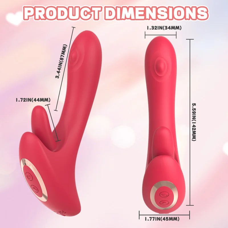 Siren rabbit vibrator in Crimson Rose featuring internal thumping and external licking by Fizzglow