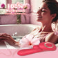 Siren rabbit vibrator in Crimson Rose featuring internal thumping and external licking by Fizzglow
