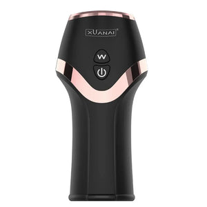 Ergonomic black Fizzglow STAMUX Male Masturbator featuring a flexible waist for manual pressure control