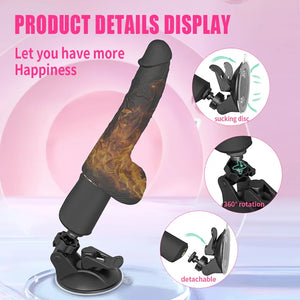 Sway hands-free suction cup vibrator with heating and remote control