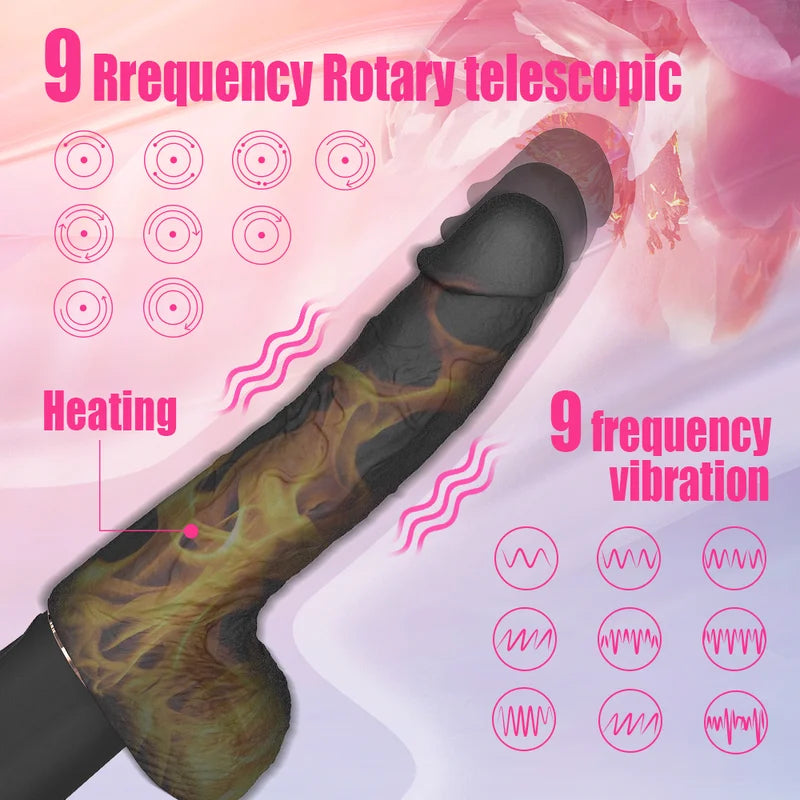Sway hands-free suction cup vibrator with heating and remote control