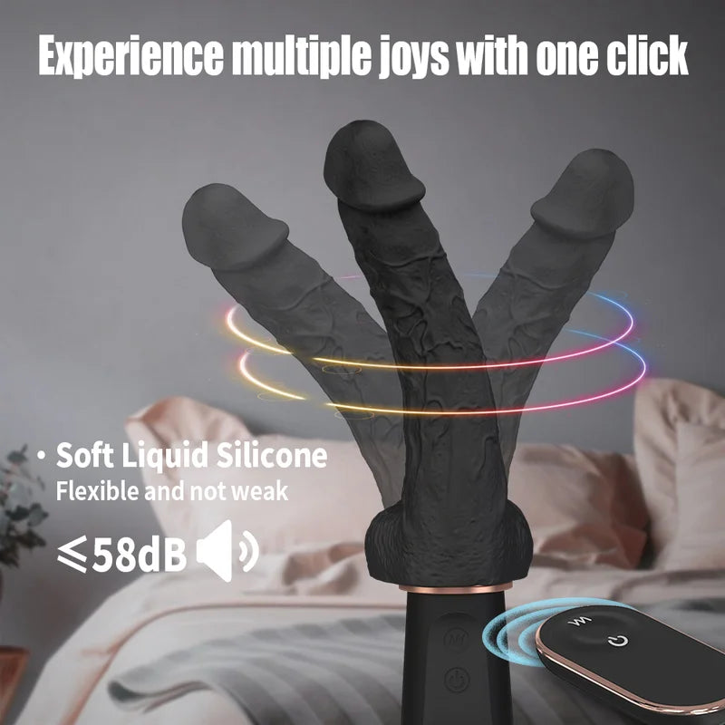 Sway hands-free suction cup vibrator with heating and remote control
