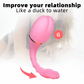 Fizzglow Sway pink wearable G-spot vibrator with wireless remote control showing its ergonomic contours.