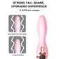 Diagram showing the contoured tail end of the Fizzglow Tide wand vibrator designed for targeted G-spot stimulation.