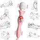 Line art illustrations showing versatile solo and couple play positions using the Fizzglow Tide dual-motor wand vibrator.