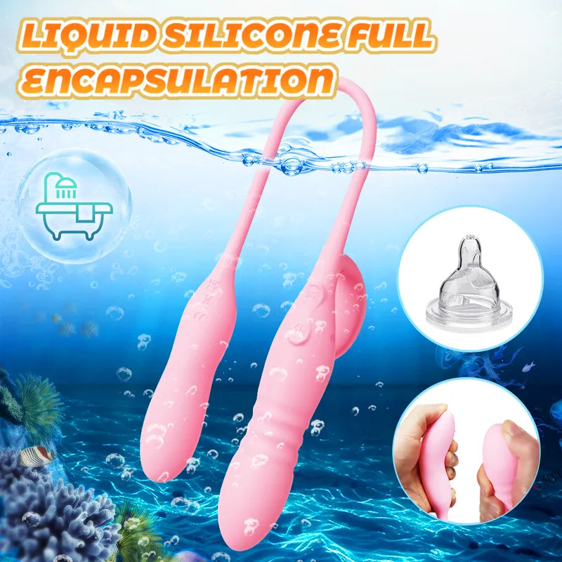 Waterproof Fizzglow Trinity G-spot vibrator submerged in water, highlighting body-safe liquid silicone encapsulation and flexible construction