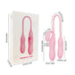 Product box and dimension diagram for the Fizzglow Trinity G-spot vibrator showing exact length and diameter measurements in inches and centimeters