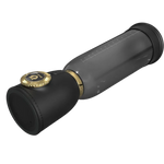 Full view of Vault Male Penis Pump with black control base, gold crown ring, and clear cylinder scale