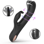 The Vesper G-Spot Rabbit Vibrator featuring an automatic telescopic ridged shaft made of premium body-safe silicone and flexible ears for clitoral stimulation.