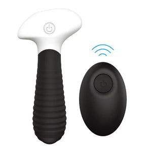 Fizzglow Vortex remote control anal vibrator and compact black wireless controller