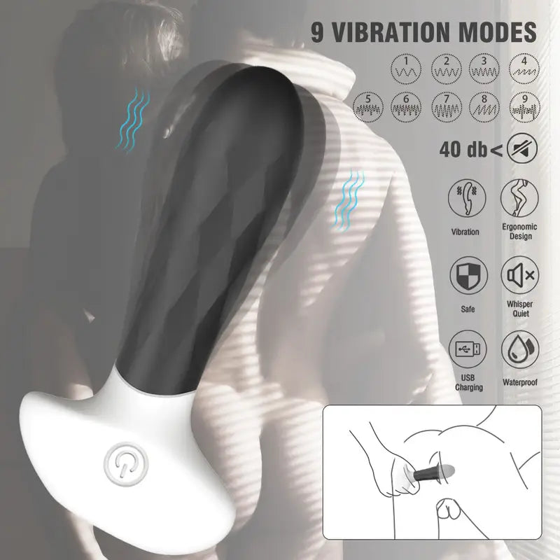 Fizzglow Vortex features overview highlighting 9 vibration modes and under 40dB quiet operation